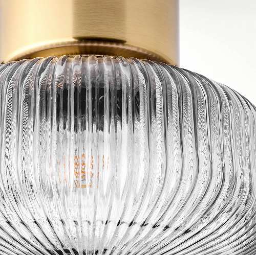 IKEA イケア シーリングランプ 真ちゅう グレークリアガラス 27cm m80472034 SOLKLINT ソルクリント ライト 照明器具 天井照明 シーリングライト 天井直付灯 おしゃれ シンプル 北欧 かわいい リビング