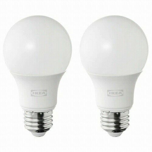 IKEA (イケア)のIKEA イケア LED電球 E26 485ルーメン 球形 オパールホワイト 2ピース 電球色 m80498581 SOLHETTA ソールヘッタ ライト おしゃれ シンプル 北欧 かわいい 照明器具(ライト・照明)