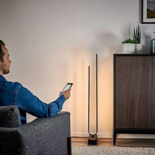 IKEA イケア LEDフロアランプ スマート ブラック m00478129 PILSKOTT ピルスコット インテリア ライト 照明器具 フロアスタンド リビング おしゃれ シンプル 北欧 かわいい