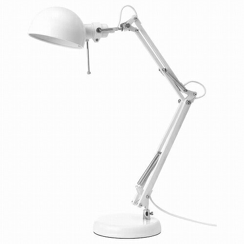 IKEA (イケア)の【あす楽】IKEA イケア ワークランプ ホワイト m30444430 FORSA フォルソー インテリア ライト 照明器具 デスクライト テーブルライト おしゃれ シンプル 北欧 かわいい(ライト・照明)