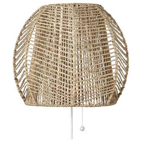 IKEA (イケア)のIKEA イケア ウォールランプ スゲ ハンドメイド m80483909 MANALG モーナルグ インテリア ライト 照明器具 壁掛け照明 ブラケットライト おしゃれ シンプル 北欧 かわいい(ライト・照明)