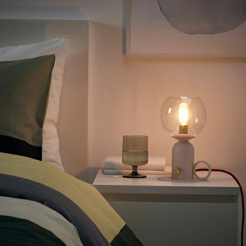 IKEA イケア テーブルランプ 調光可能 ライトピンク レッド 24cm m10576233 ASKMULLER オスクミュラー インテリア ライト 照明器具 デスクライト テーブルランプ おしゃれ シンプル 北欧 かわいい