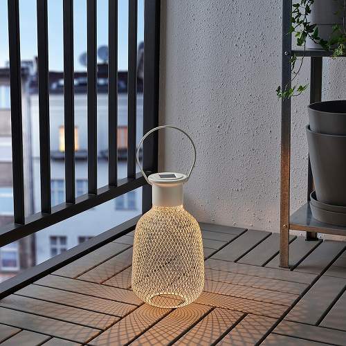 【あす楽】IKEA イケア LED太陽電池式ランタン 屋外用 メッシュ ホワイト 29cm m60513846 SOLVINDEN ソルヴィンデン インテリア 寝具 収納 ライト 照明器具 天井照明 ペンダントライト 吊下げ灯 おしゃれ シンプル 北欧 かわいい