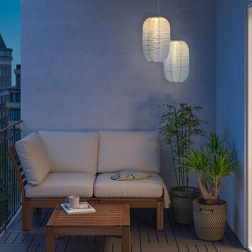 【あす楽】IKEA イケア LED太陽電池式ペンダントランプ 屋外用 楕円形 ライトブルー 26cm m60514488 SOLVINDEN ソルヴィンデン インテリア 寝具 収納 ライト 照明器具 天井照明 ペンダントライト 吊下げ灯 おしゃれ シンプル 北欧 かわいい