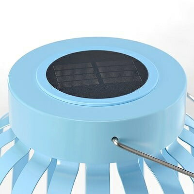 IKEA イケア LED太陽電池式フロアランプ ブルー ストライプ 42cm m60593640 SOLVINDEN ソルヴィンデン インテリア ライト 照明器具 フロアスタンド ランプ おしゃれ シンプル 北欧 かわいい