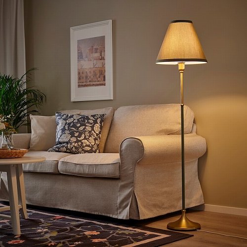 IKEA イケア フロアランプ 真ちゅう グリーングレー m70543843 FLYGHOJD フリィホイド インテリア ライト 照明器具 フロアスタンド ランプ おしゃれ シンプル 北欧 かわいい