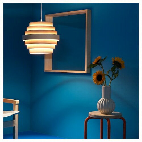 IKEA イケア ペンダントランプシェード ホワイトステインオーク材突き板 40cm m80561662 DYKARKLOCKA デュカルクロッカ インテリア 寝具 収納 ライト 照明器具 天井照明 ペンダントライト 吊下げ灯 おしゃれ シンプル 北欧 かわいい