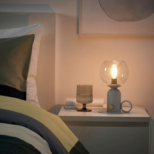 IKEA イケア テーブルランプ 調光可能 ライトグレー 24cm m90576248 ASKMULLER オスクミュラー インテリア ライト 照明器具 デスクライト テーブルランプ おしゃれ シンプル 北欧 かわいい