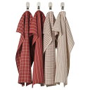 IKEA イケア キッチンクロス レッド/ベージュ ストライプ 45×60cm 4 ピース m70609985 RINNIG リンニング キッチン用品 食器 調...