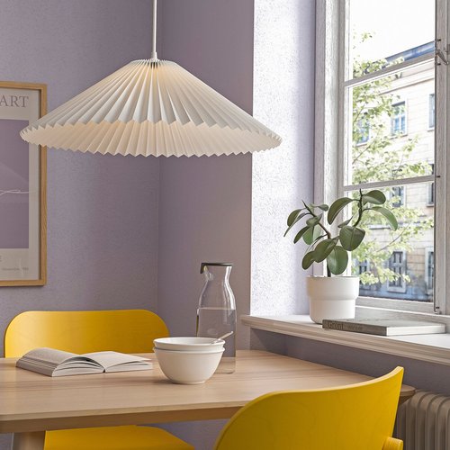 IKEA イケア ペンダントランプシェード プリーツ入 ホワイト 59cm m60601193 KUDDLAVA クッドラーヴァ インテリア 寝具 収納 ライト 照明器具 照明器具部品 ランプシェード おしゃれ シンプル 北欧 かわいい