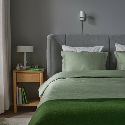 IKEA イケア 掛け布団カバー＆枕カバー ライトグレーグリーン 50×60cm m10606517 LAKEVANDEROT レケヴェンデロート インテリア カバー シーツ 寝具カバーセット おしゃれ シンプル 北欧 かわいい