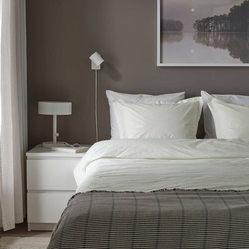 IKEA イケア 掛け布団カバー＆枕カバー ホワイト 50×60cm m50606389 HAMPFLOCKEL ハムプフロッケル インテリア カバー シーツ 寝具カバーセット おしゃれ シンプル 北欧 かわいい