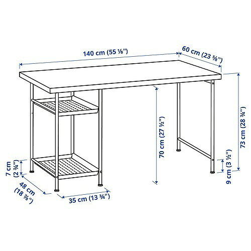 IKEA イケア デスク ホワイト チャコール/ブラック 140×60cm big39563824 LAGKAPTEN ラグカプテン インテリア 寝具 収納 ユニットデスク おしゃれ シンプル 北欧 かわいい