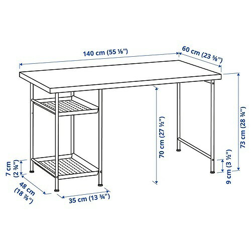 IKEA イケア デスク ホワイト/ブラック 140×60cm big69563785 LAGKAPTEN ラグカプテン インテリア 寝具 収納 ユニットデスク おしゃれ シンプル 北欧 かわいい