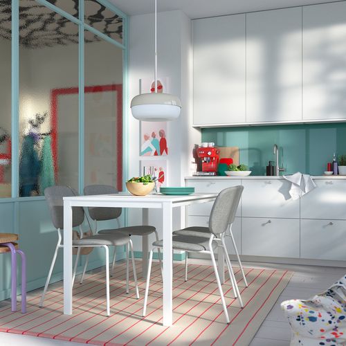 IKEA イケア テーブル ホワイト/ホワイト 125×74cm big69578517 VIHALS ヴィーハルス インテリア 寝具 収納 テーブル ダイニングテーブル おしゃれ シンプル 北欧 かわいい