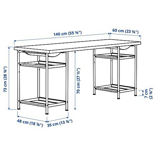 IKEA イケア デスク ホワイト チャコール/ブラック 140×60cm big99563859 LAGKAPTEN ラグカプテン インテリア 寝具 収納 ユニットデスク おしゃれ シンプル 北欧 かわいい