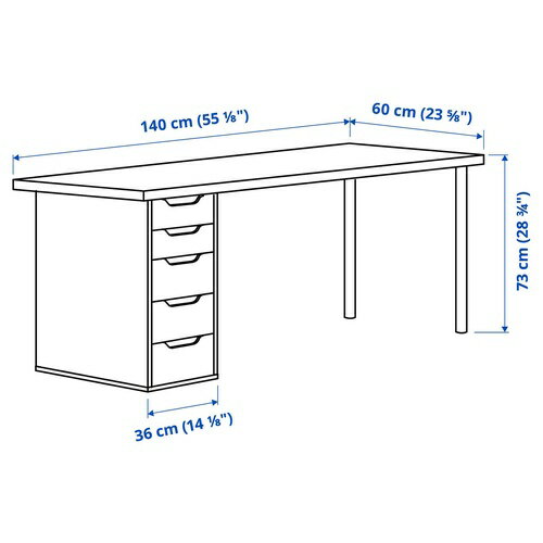IKEA イケア デスク グレー/木目調 140×60cm big99585385 LAGKAPTEN ラグカプテン/ALEX アレクス インテリア 寝具 収納 オフィス家具 オフィスデスク テーブル オフィスワークテーブル おしゃれ シンプル 北欧 かわいい