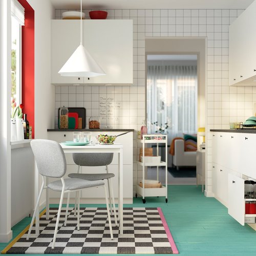 IKEA イケア テーブル＆チェア2脚 ホワイト ホワイト/ホワイト ティッブレビ ベージュグレー 74×74cm m19599433 VIHALS ヴィーハルス インテリア 寝具 収納 ダイニングセット おしゃれ シンプル 北欧 かわいい