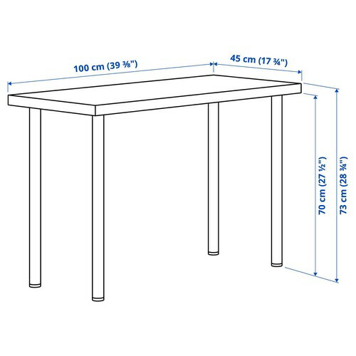 IKEA イケア テーブル ホワイト 100×45cm m29590154 LINNMON リンモン インテリア 寝具 収納 デスク ユニットデスク おしゃれ シンプル 北欧 かわいい