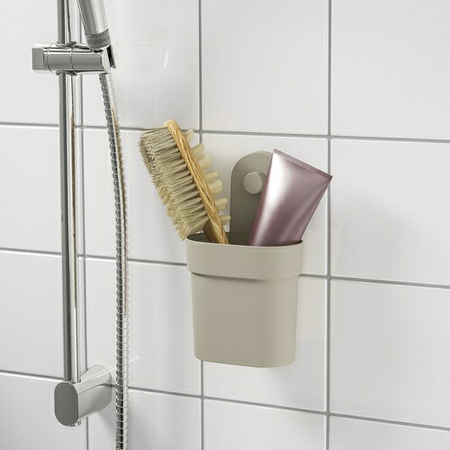 IKEA イケア 小物入れ 吸盤付き グレーベージュ m70606091 OBONAS オボーネス 日用品雑貨 文房具 手芸 バス用品 その他 おしゃれ シンプル 北欧 かわいい