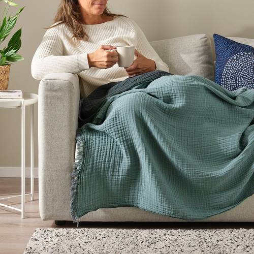 IKEA イケア ブランケット ライトブルーグレー 150x200 cm m90570944 VALLKRASSING ヴァルクラッスィング インテリア 寝具 収納 寝具 毛布 ブランケット おしゃれ シンプル 北欧 かわいい