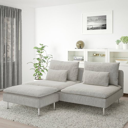 IKEA イケア オットマン ヴィーアルプ ベージュ/ブラウン 93x52 cm big79600160 SODERHAMN ソーデルハムン インテリア 寝具 収納 ソファ ソファベッド オットマン おしゃれ シンプル 北欧 かわいい