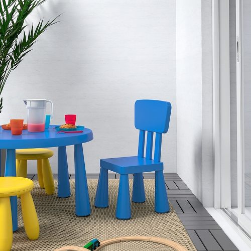 【あす楽】IKEA イケア 子ども用チェア 室内 屋外用 ブルー m00365349 MAMMUT マンムット 家具 子供部屋用インテリア イス 椅子 おしゃれ シンプル 北欧 かわいい ベビー アウトドア