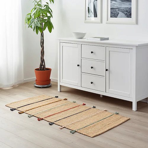 【あす楽】IKEA イケア ラグ 平織り ハンドメイド ナチュラル マルチカラー 70x160cm z50408025 RAKLEV ラークレーヴ インテリア カーペット マット 畳 絨毯 おしゃれ シンプル 北欧 かわいい リビング クッション