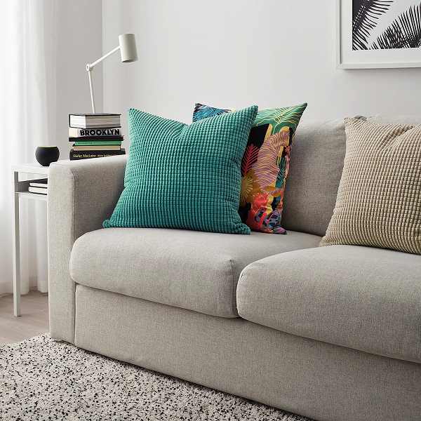 IKEA イケア クッションカバー ターコイズ 50x50cm n60464940 GULLKLOCKA【カバーのみ】