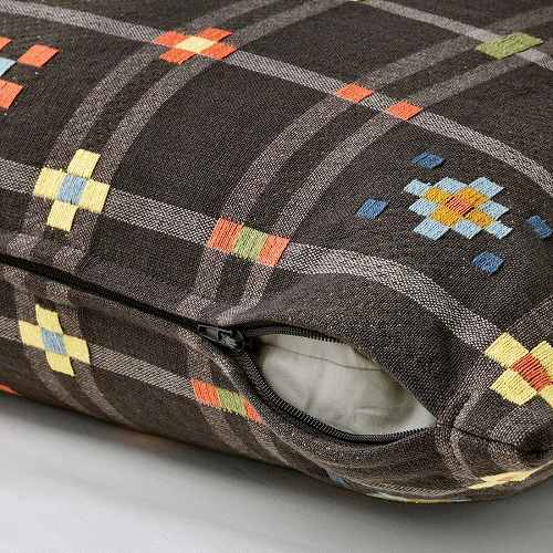 【カバーのみIKEA イケア クッションカバー チャコール 40x58cm m20563447 KUSTGRAN クストグラン インテリア 寝具 収納 クッション 座布団 クッション おしゃれ シンプル 北欧 かわいい