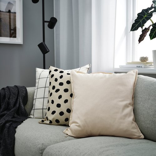 【カバーのみ】IKEA イケア クッションカバー 生成り 50x50cm m00598730 GURLI グルリ インテリア 寝具 収納 座布団 クッションカバー おしゃれ シンプル 北欧 かわいい