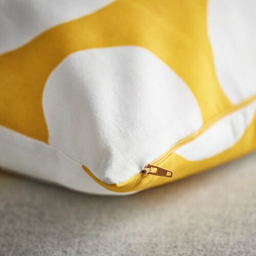 【カバーのみ】IKEA イケア クッションカバー イエロー ホワイト 水玉模様 50x50cm m60603998 BLAMUNKAR ブロームンカル インテリア 寝具 収納 座布団 クッションカバー おしゃれ シンプル 北欧 かわいい