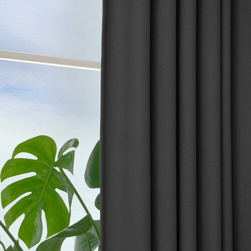 IKEA イケア 遮光カーテン1組 ヘディングテープ付き ダークグレー 145x250cm m90597156 KORGMOTT コリモット インテリア 寝具 収納 カーテン ブラインド ドレープカーテン おしゃれ シンプル 北欧 かわいい