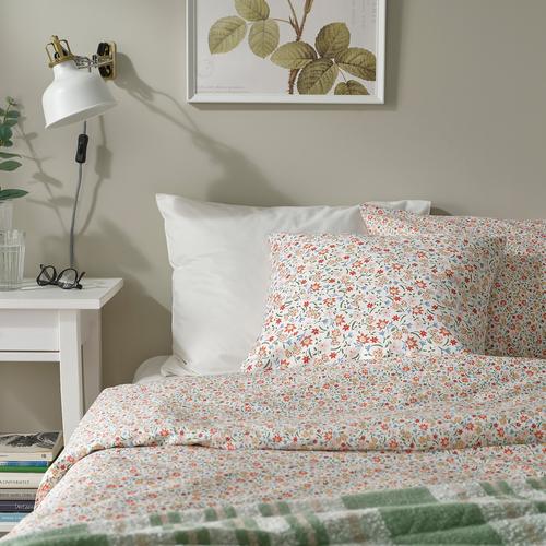 【カバーのみ】IKEA イケア クッションカバー ホワイト フローラルパターン 50x50cm m90598702 GULLNATTLJUS グルナットユース インテリア 寝具 収納 座布団 クッションカバー おしゃれ シンプル 北欧 かわいい