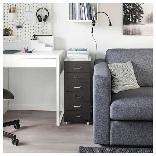 【あす楽】IKEA イケア 引き出しユニット キャスター付き ブラック 黒 28x69cm d00341971 HELMER ヘルメル インテリア雑貨 収納家具 チェスト 引き出し収納 おしゃれ シンプル 北欧 かわいい オフィス