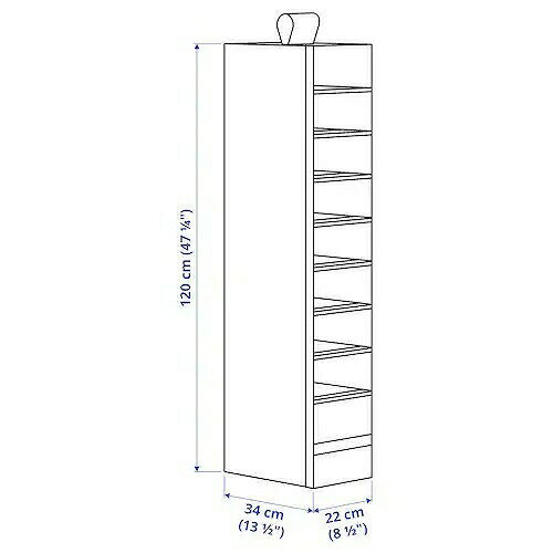 IKEA イケア 収納 9段 ダークグレー 22x34x120cm n20485614 SKUBB スクッブ 日用品雑貨 生活雑貨 収納用品 衣類収納ボックス おしゃれ シンプル 北欧 かわいい ベッド