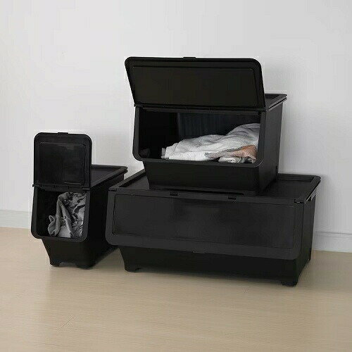 IKEA イケア ふた付きボックス ブラック 67x42x31cm m20339934 FIRRA フィッラ インテリア 収納家具 押入れ収納 衣類収納 収納ケース おしゃれ シンプル 北欧 かわいい