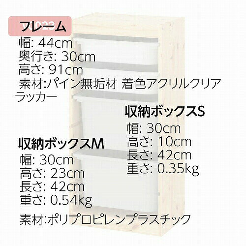 【あす楽】【セット商品】IKEA イケア 収納コンビネーション パイン ボックスSサイズx2個 Mサイズx2個 44x30x91cm v0023 TROFAST トロファスト 収納 家具 子供部屋用インテリア おもちゃ箱 おしゃれ シンプル 北欧 かわいい