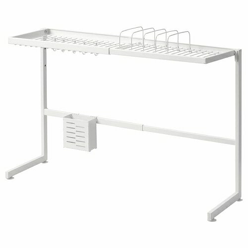 IKEA (イケア)の【あす楽】IKEA イケア 水切り ホワイト 伸長式 m60561012 SKYGGFISK スキッグフィスク キッチン用品 食器 調理器具 キッチン整理用品 水切りラック おしゃれ シンプル 北欧 かわいい(キッチン)