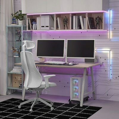 IKEA イケア ブラケット モニター2つ用 ホワイト m70591933 STUBBERGET ストゥブベルゲット インテリア オフィス家具 オフィス収納 PCスタンドモニターアーム おしゃれ シンプル 北欧 かわいい