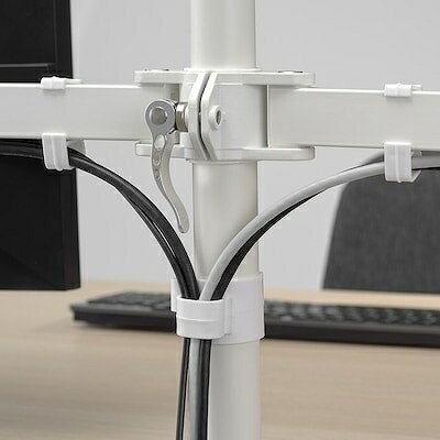 IKEA イケア ブラケット モニター2つ用 ホワイト m70591933 STUBBERGET ストゥブベルゲット インテリア オフィス家具 オフィス収納 PCスタンドモニターアーム おしゃれ シンプル 北欧 かわいい