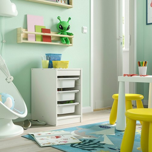 【セット商品】IKEA イケア 収納コンビネーション ホワイト ボックスSサイズx3個 34x44x56cm v0064 TROFAST トロファスト 子供部屋用インテリア 寝具 収納 収納 おもちゃ箱 おしゃれ シンプル 北欧 かわいい