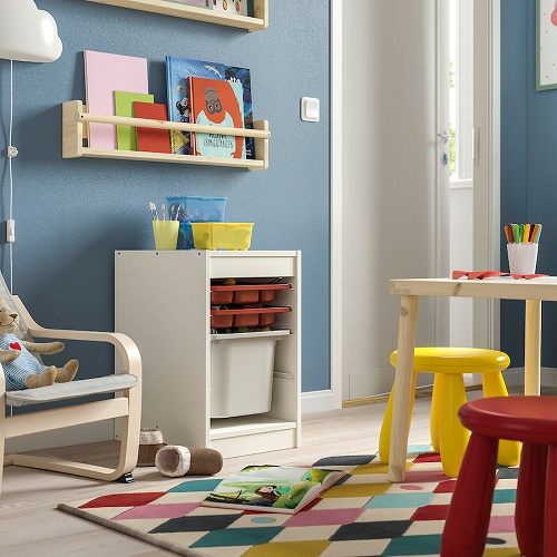 【セット商品】IKEA イケア 収納コンビネーション ホワイトトレイx2個 ボックスMサイズx1個 34x44x56cm v0065 TROFAST トロファスト インテリア 寝具 収納 子供部屋用 おもちゃ箱 おしゃれ シンプル 北欧 かわいい