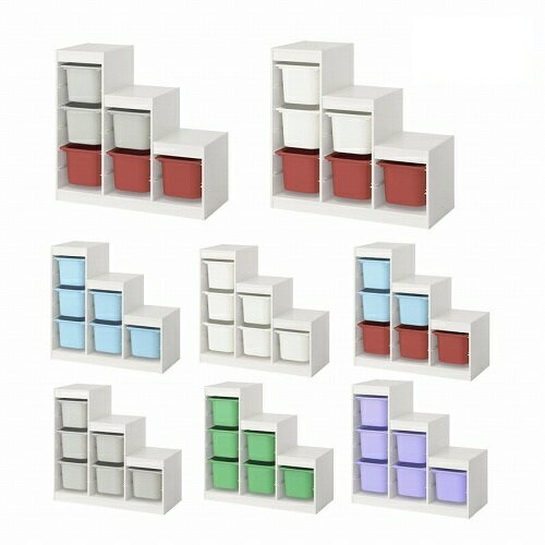 IKEA イケア 収納コンビネーション ホワイト ボックスMサイズx6個 99x44x95cm v0077 TROFAST トロファ..