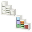 【新商品 セット】IKEA イケア 収納コンビネーション ホワイト ボックスSサイズx4個 ボックスMサイズx4個 99x44x95cm v0081 TROFA...