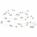 【あす楽】IKEA イケア LEDライトチェーン 全40球 電池式 ミニ ポンポン ホワイト グレー m10504849 AKTERPORT クリスマス インテリア ランプ 照明器具 インテリアライト ガーランド照明 おし…