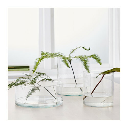 IKEA イケア CYLINDER 【大ボウル】花瓶3点セット クリアガラス d80175213 シリンデル インテリア雑貨 インテリア小物 置物 フラワーベース おしゃれ シンプル 北欧 かわいい