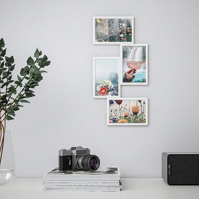 【あす楽】IKEA イケア コラージュフレーム 写真4枚用 ホワイト 白 21x41cm n80425274 YLLEVAD イレヴァード インテリア雑貨 インテリア小物 置物 フォトフレーム 写真立て おしゃれ シンプル 北欧 かわいい