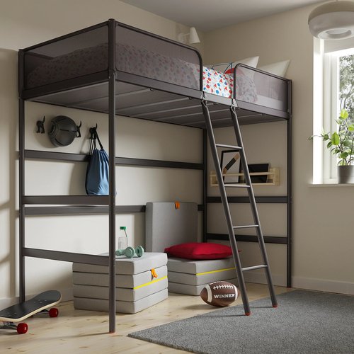 IKEA イケア ロフトベッドフレーム ダークグレー 90x200cm m10299448 TUFFING トゥッフィング ロフトベッド 二段ベッド 子供ベッド スチールフレーム 北欧 おしゃれ