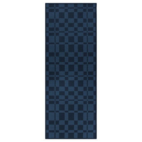IKEA イケア キッチンマット ダークブルー/チェック 45x120cm m70623217 NATTAG ナットーグ